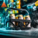 Close-up of the integrated carry handle on the beverage carrier